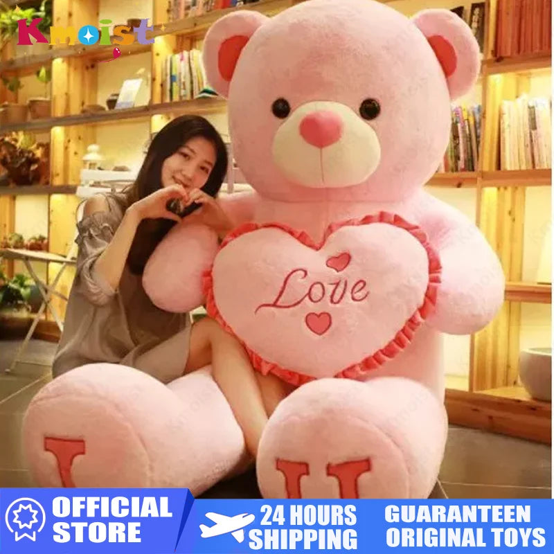 100cm Big I LOVE YOU Bear Plush Toy Lovely Huge Stuffed Soft Bear