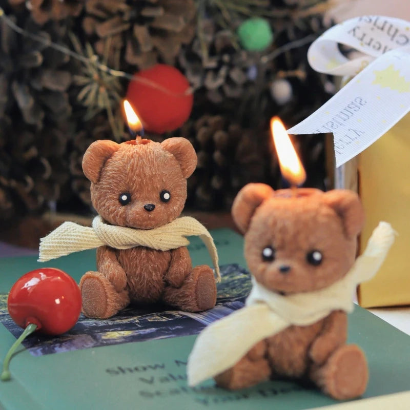 1/2pcs Scented Candle Teddy Bear Shape Fragrance