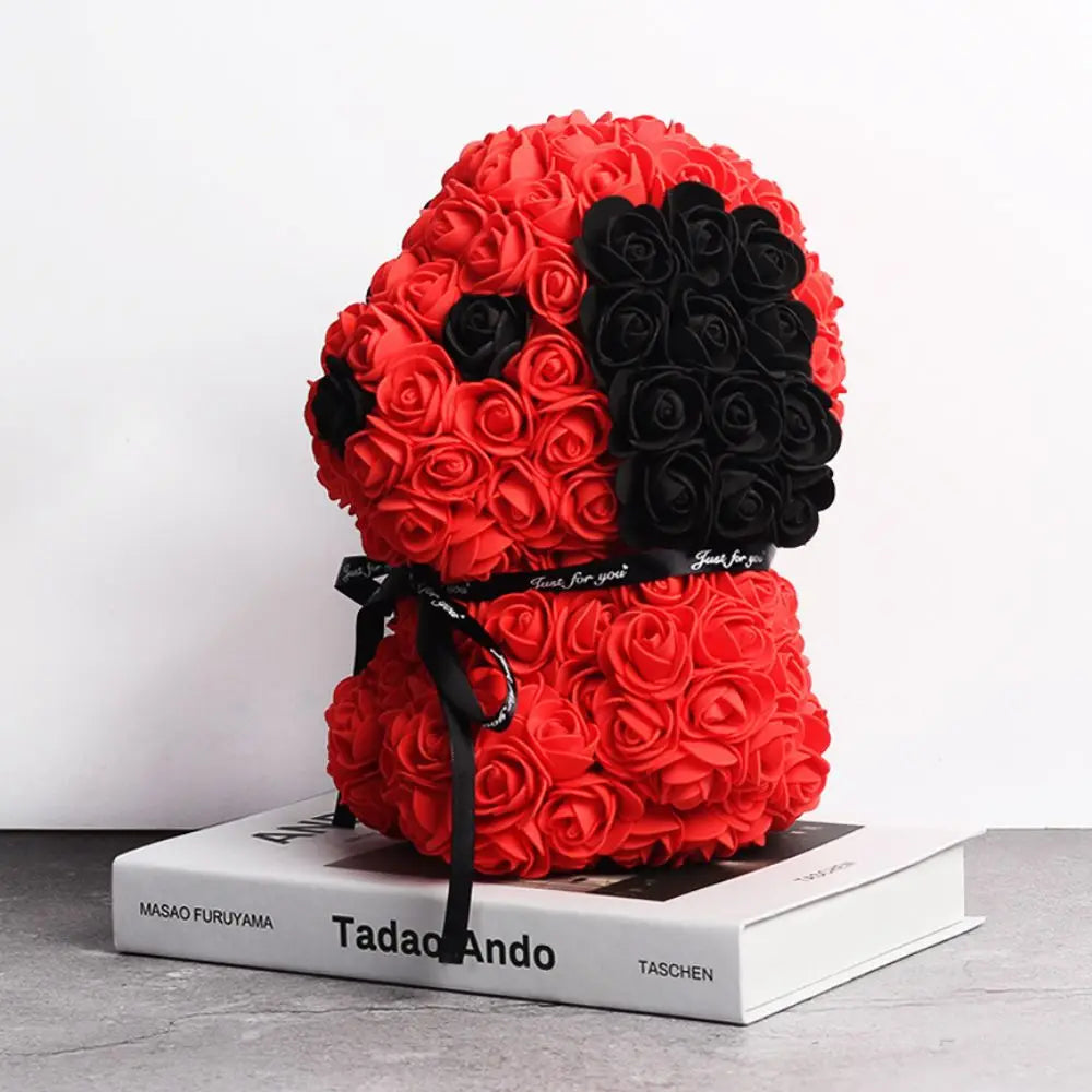25cm Teddy Rose dog Artificial Flower Rose of dog Christmas Decoration for Home Valentines