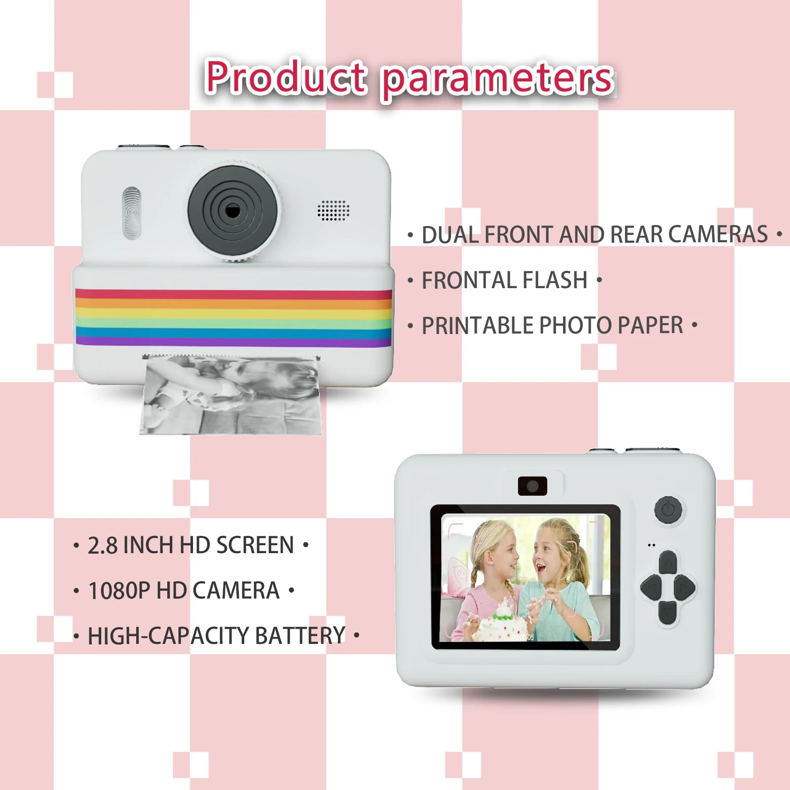 Digital Children Camera For Photography Mini Printer Portable Thermal Instant Print