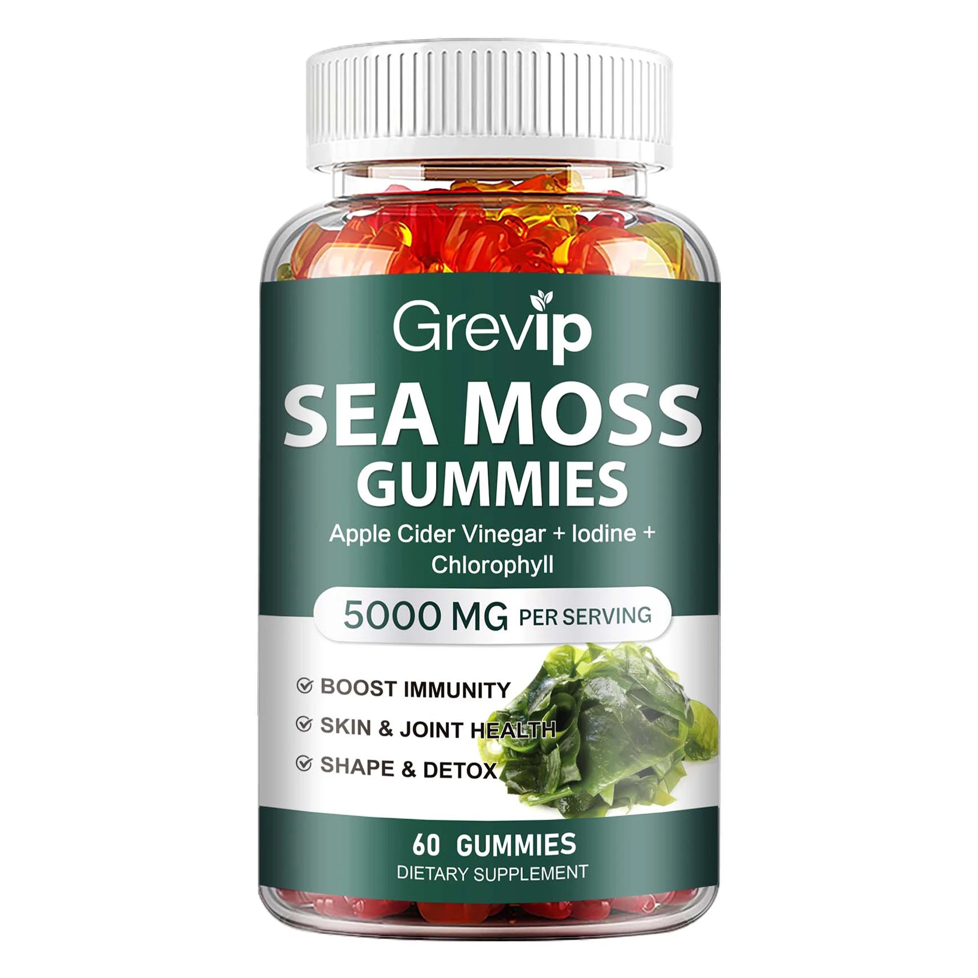 Sea Moss Gummies - with Irish Sea Moss, Burdock Root - Improve Skin, Bone and Joint Health, Cleanse Intestines