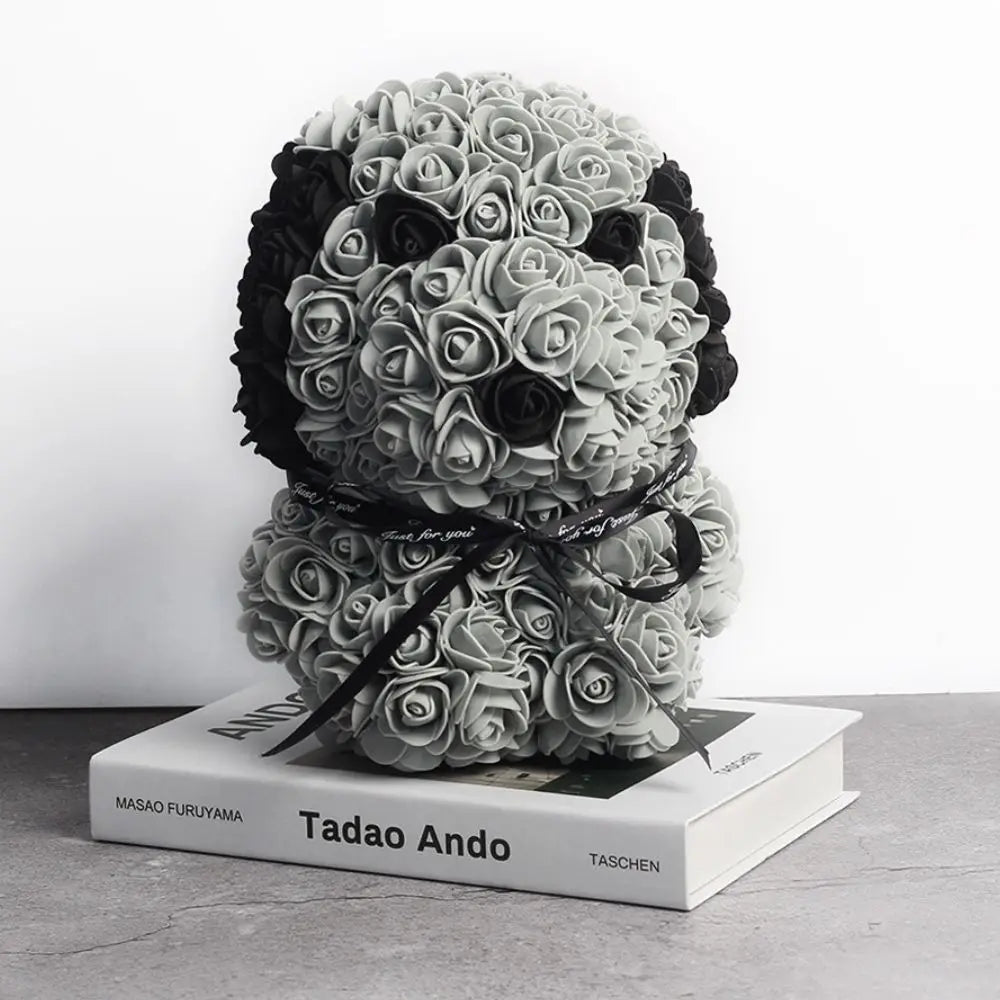 25cm Teddy Rose dog Artificial Flower Rose of dog Christmas Decoration for Home Valentines