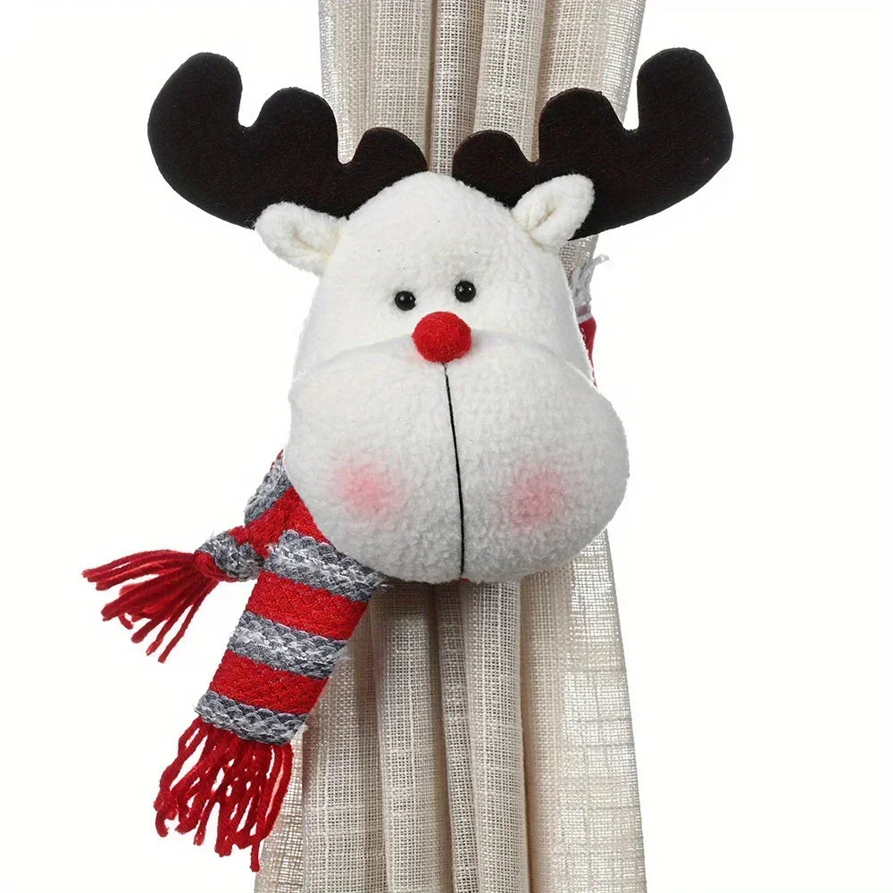 1pc Christmas Curtain Buckle with Snowman Cute Curtain Decoration
