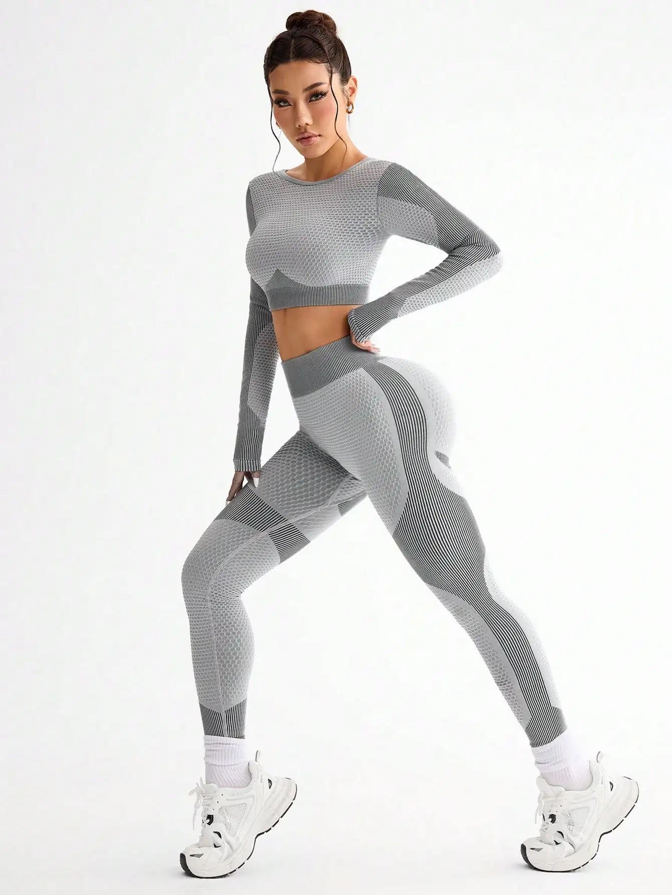 2pcs Hot-selling New Sports Tight Running Breathable Seamless Yoga Suit