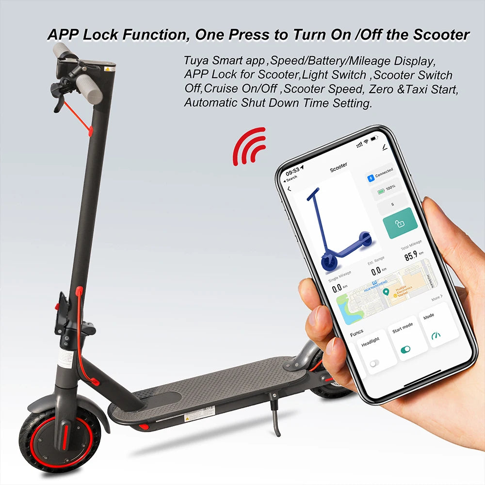 AOVOPRO ES80 350W Electric Scooter 10.5Ah 19mph Max Speed Smart APP Control 21miles Max Range