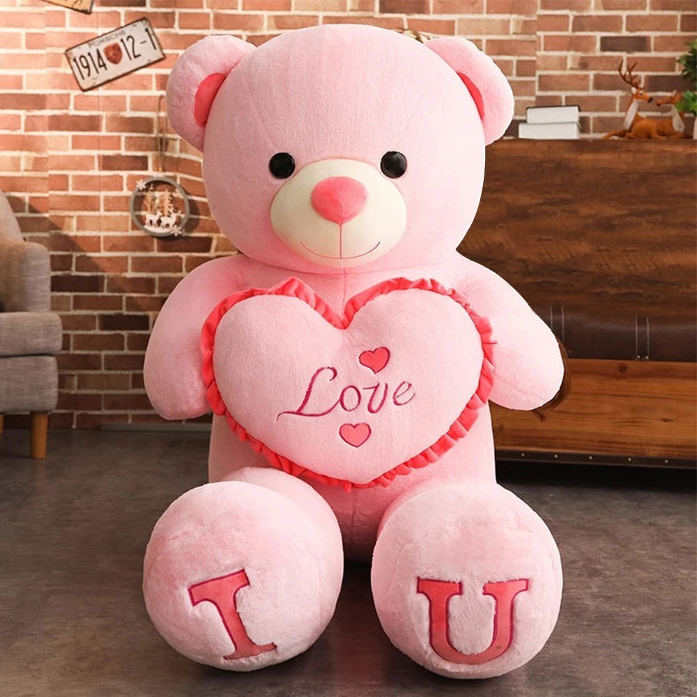 100cm Big I LOVE YOU Bear Plush Toy Lovely Huge Stuffed Soft Bear
