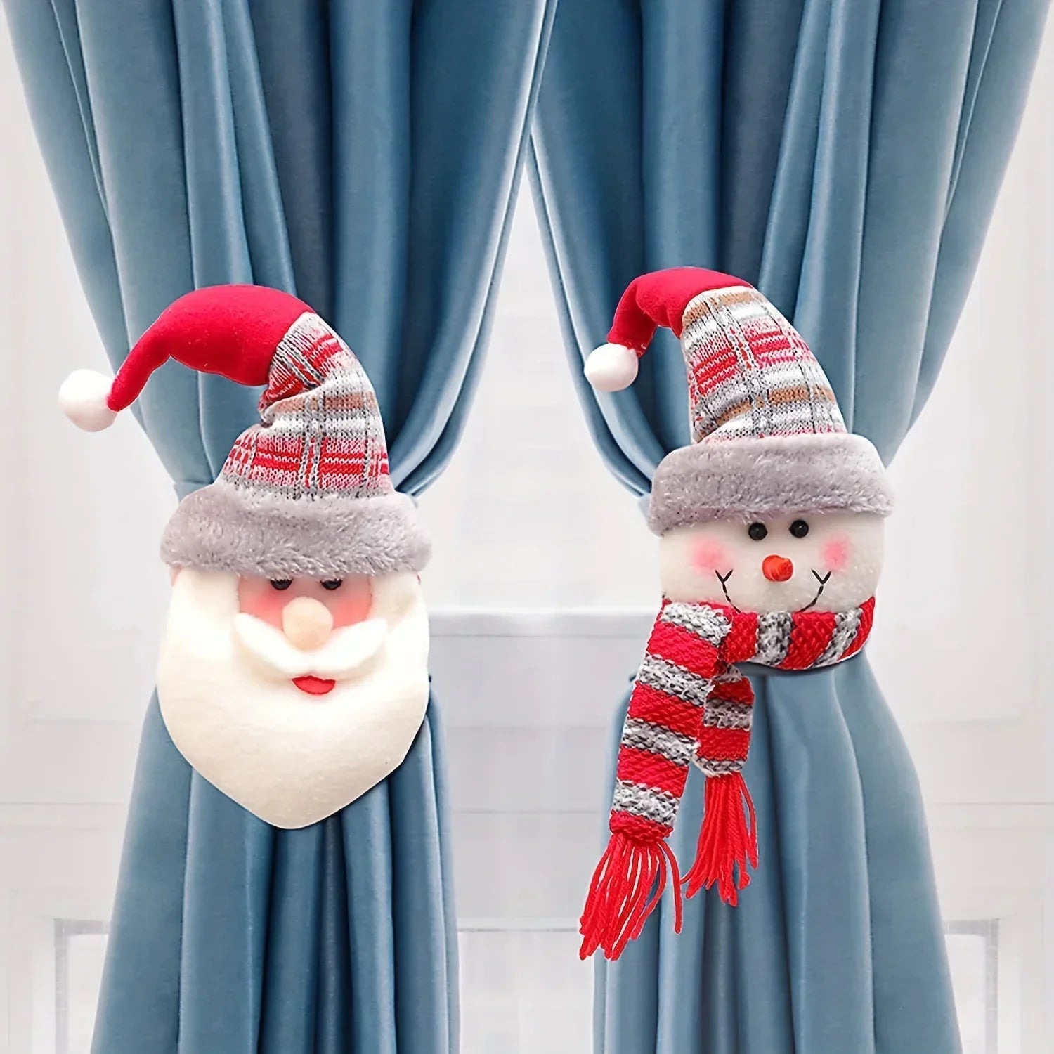1pc Christmas Curtain Buckle with Snowman Cute Curtain Decoration