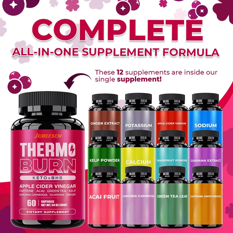 BHB Dietary capsules with BHB Premium Blend,Acai Fruit,Green Tea Leaf, Anti-carb Diet and Fat Burning