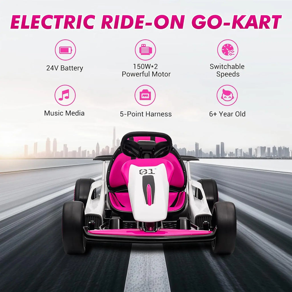 24V 7Ah Outdoor Ride On Toy Go Kart Electric Drift Kart Car