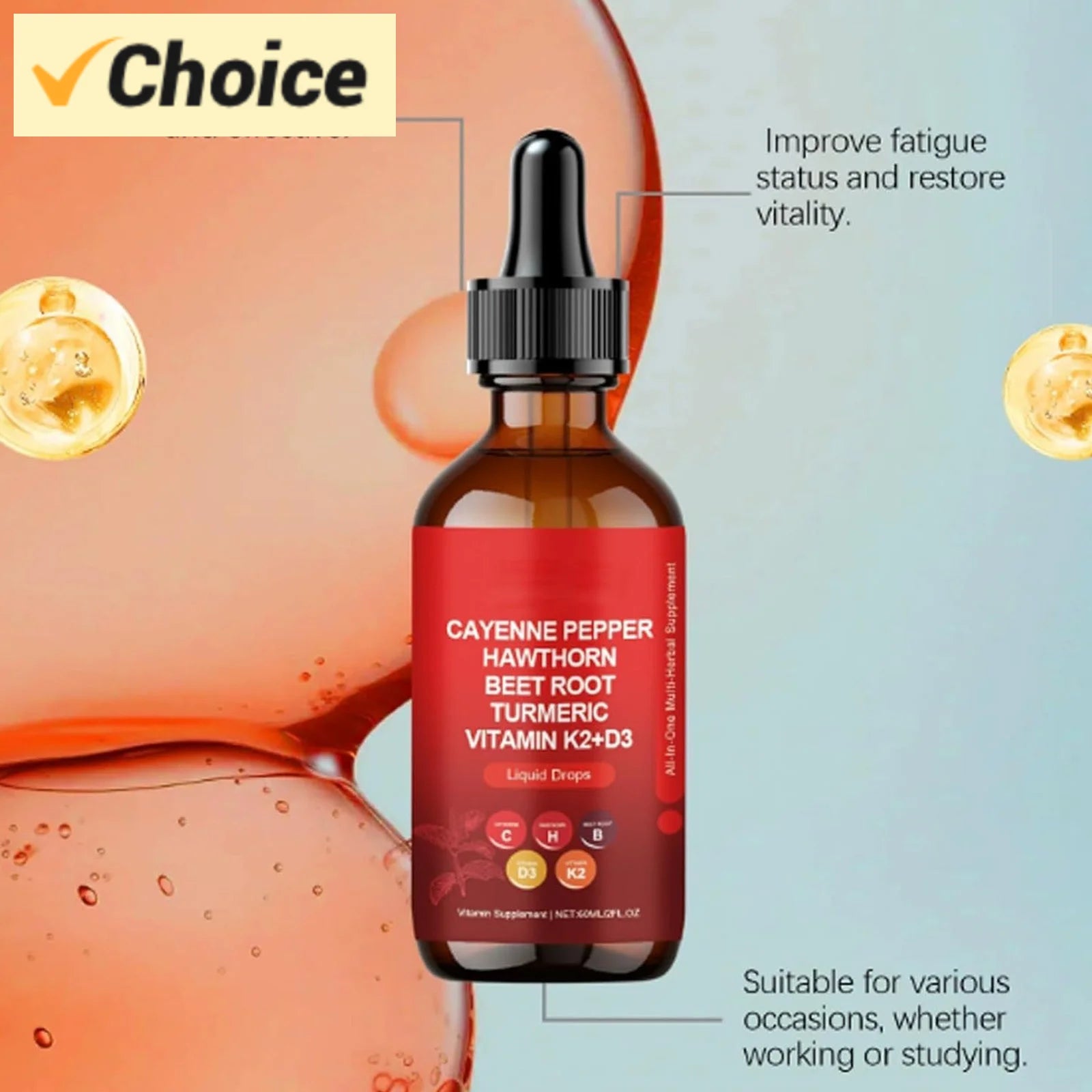 Cayenne Pepper Organic Beetroot Liquid Drops 60ml