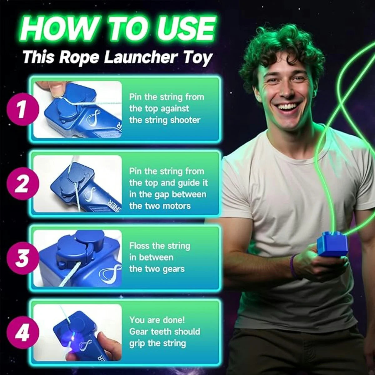 String Toy Glow in The Dark Electric Rope Fidget Toys