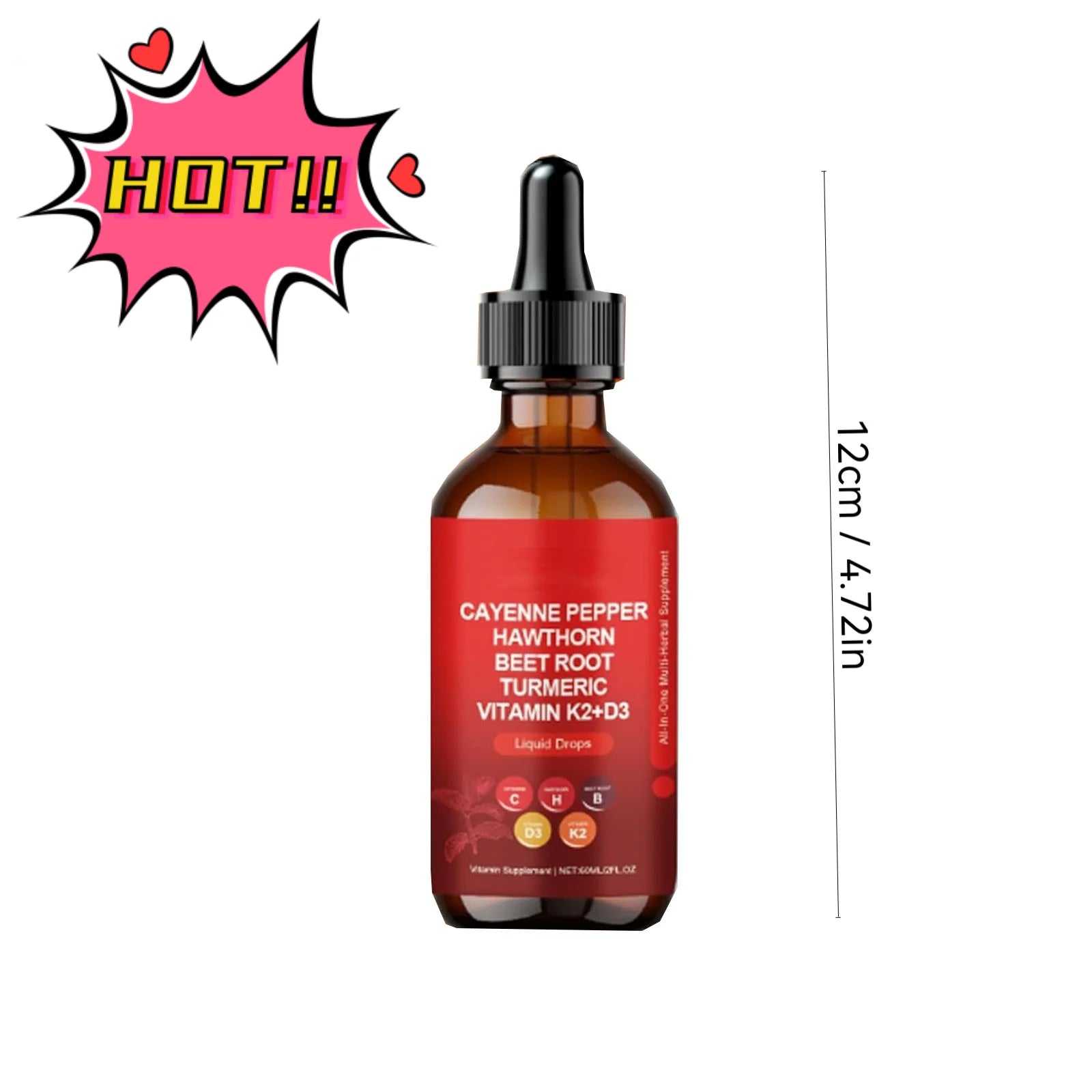 Cayenne Pepper Organic Beetroot Liquid Drops 60ml