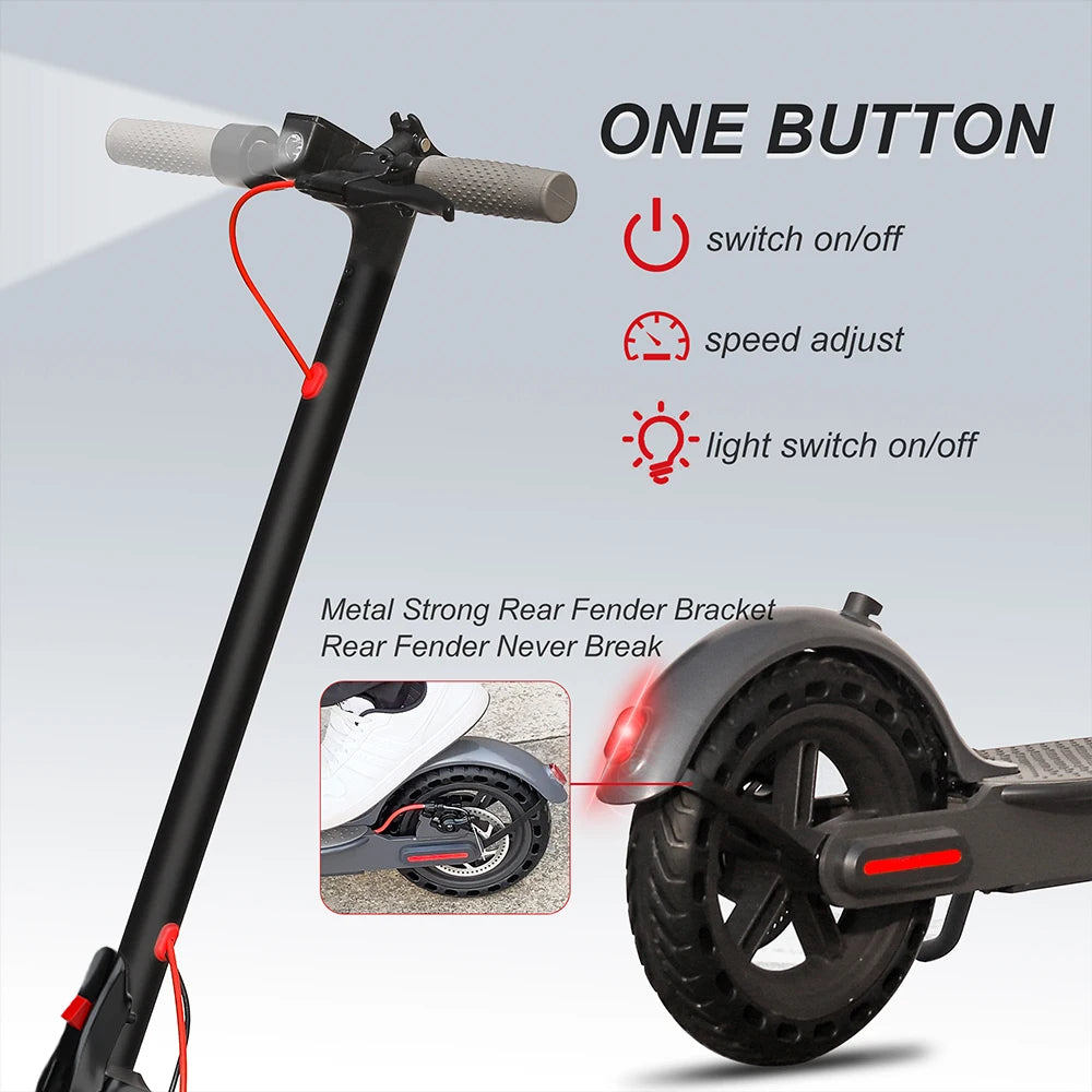 AOVOPRO ES80 350W Electric Scooter 10.5Ah 19mph Max Speed Smart APP Control 21miles Max Range