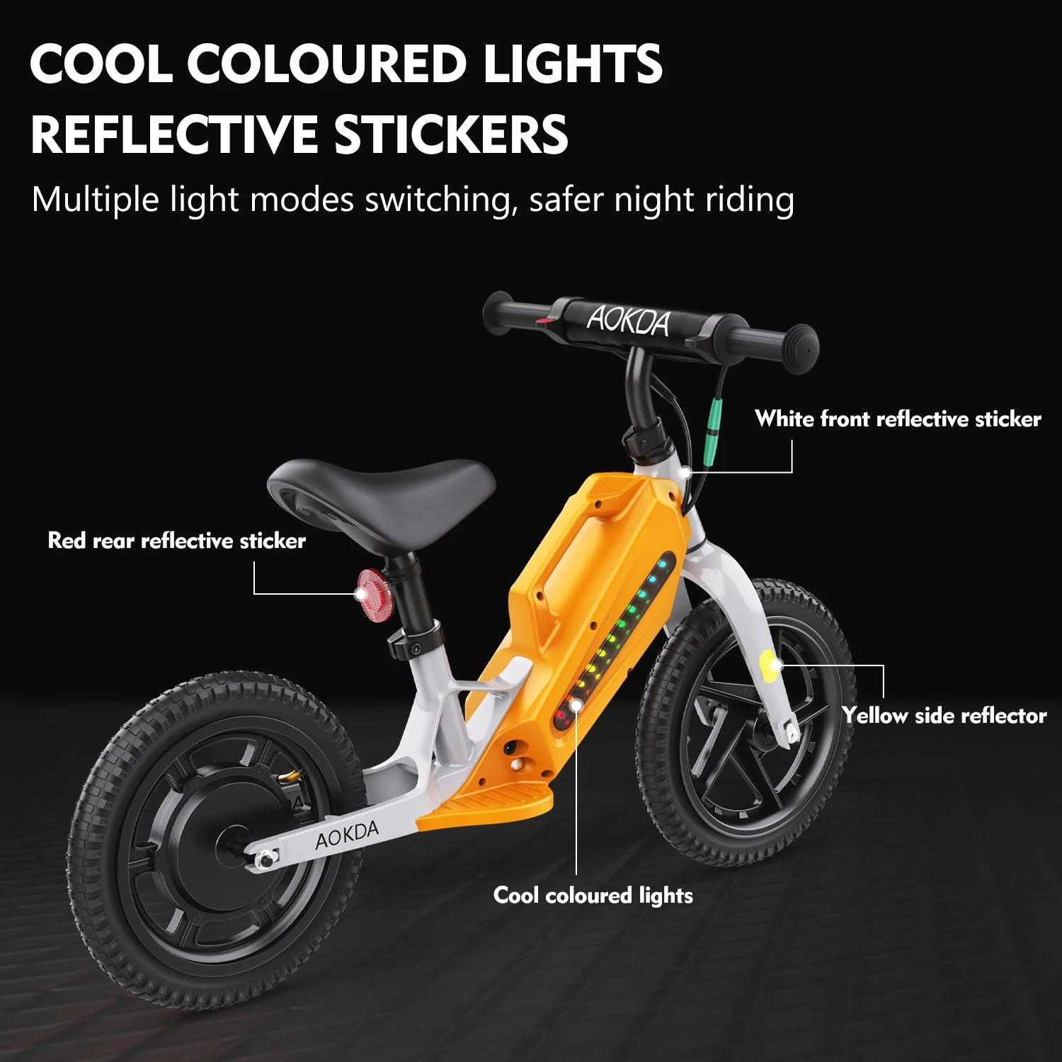 Kids Electric Balance Bike 180W Max Speed 12km/h Power Children from 3-12