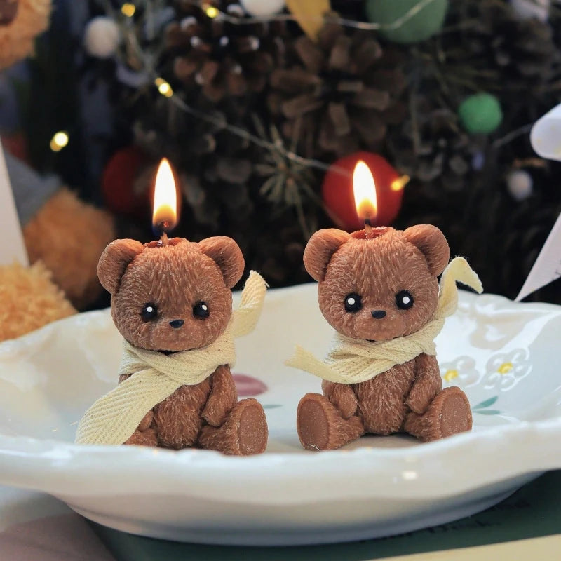 1/2pcs Scented Candle Teddy Bear Shape Fragrance