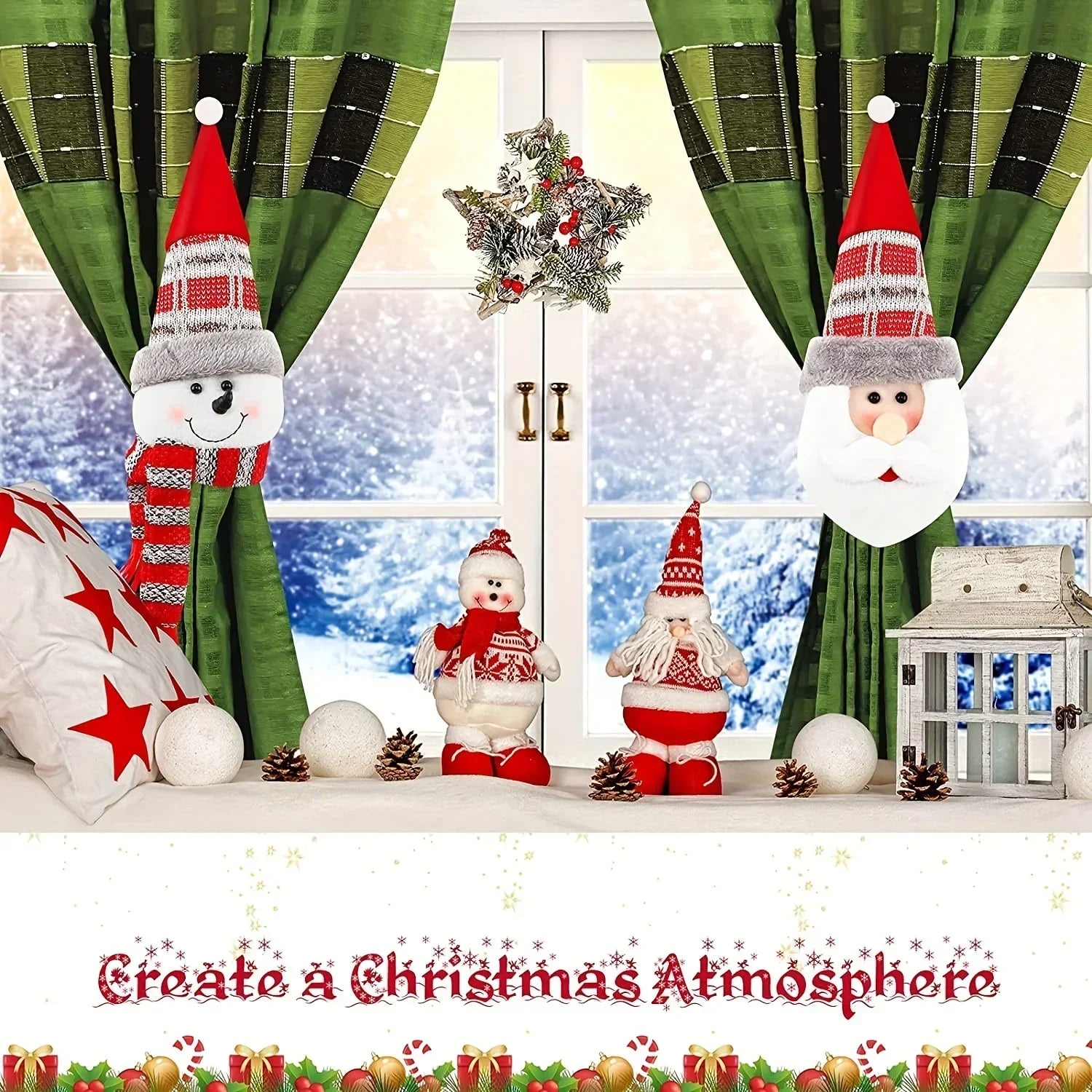 1pc Christmas Curtain Buckle with Snowman Cute Curtain Decoration
