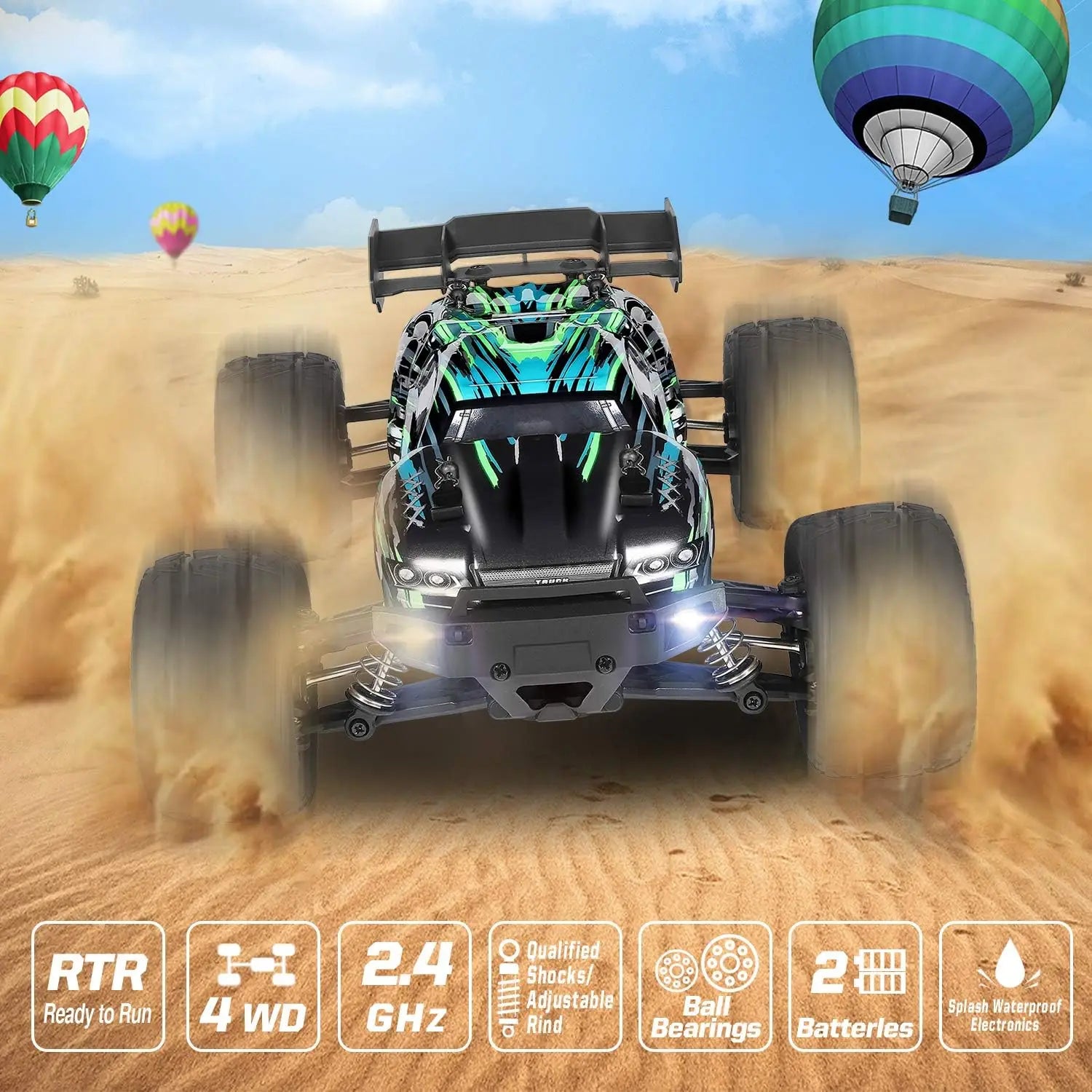 36+KM/H High Speed 4WD 1:18 Scale Waterproof Remote Control Off Road