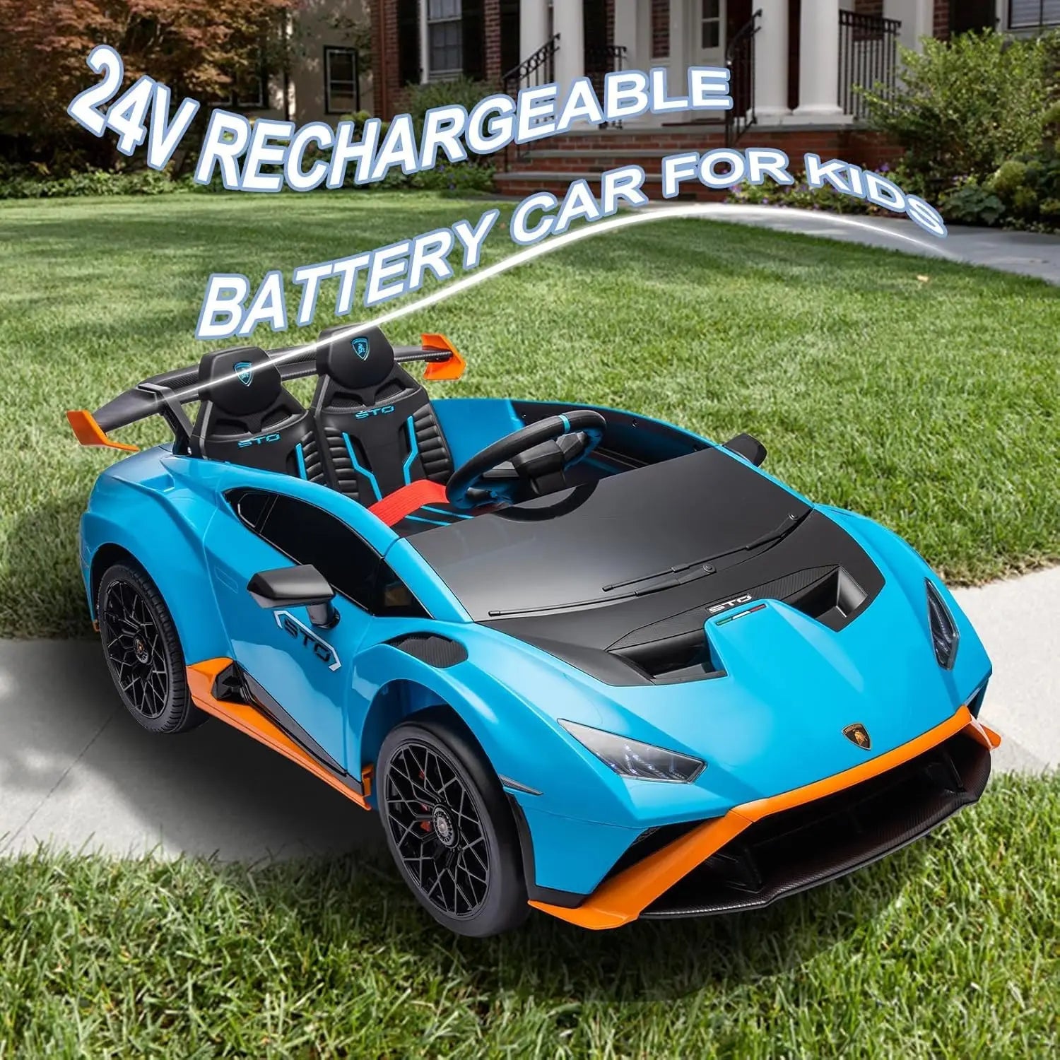 24V Kids Ride on Car Lamborghini Electric Car with 4 Wheels Sports Car