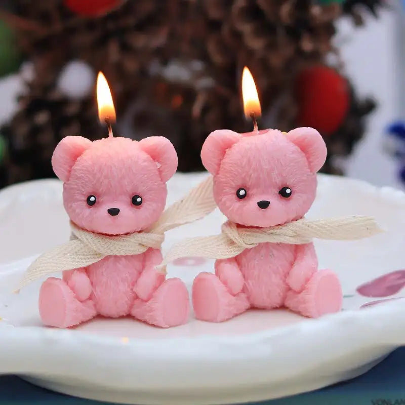 1/2pcs Scented Candle Teddy Bear Shape Fragrance