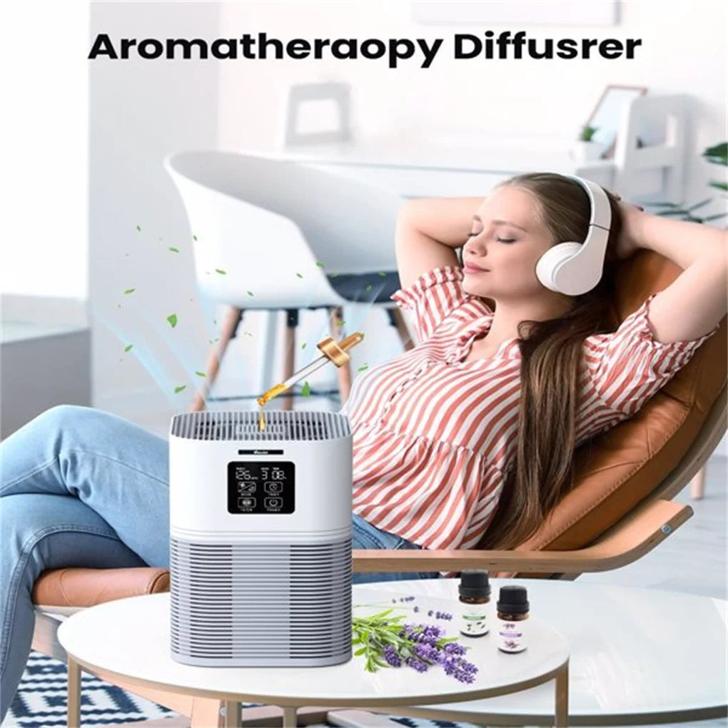 2 in 1 Air Purifier with H13 Filters for Home Allergies Pets Hair Odor Eliminators, Aromatherapy diffuser and Auto Mode