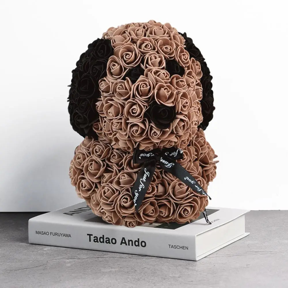25cm Teddy Rose dog Artificial Flower Rose of dog Christmas Decoration for Home Valentines