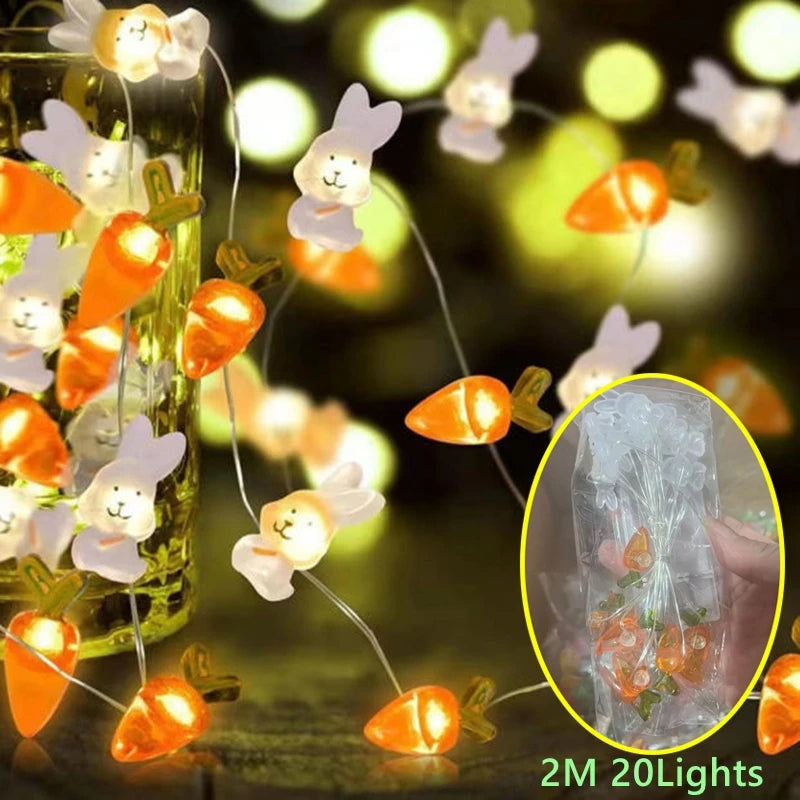 2M LED Bunny Rabbit String Lights Easter Decoration