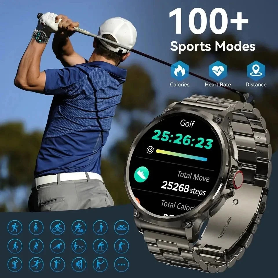 2026 New Men GPS Track Smart Watch 1.85 Inch Ultra HD AMOLED Screen 710 Mah Battery Bluetooth Call Smartwatch For Android IOS