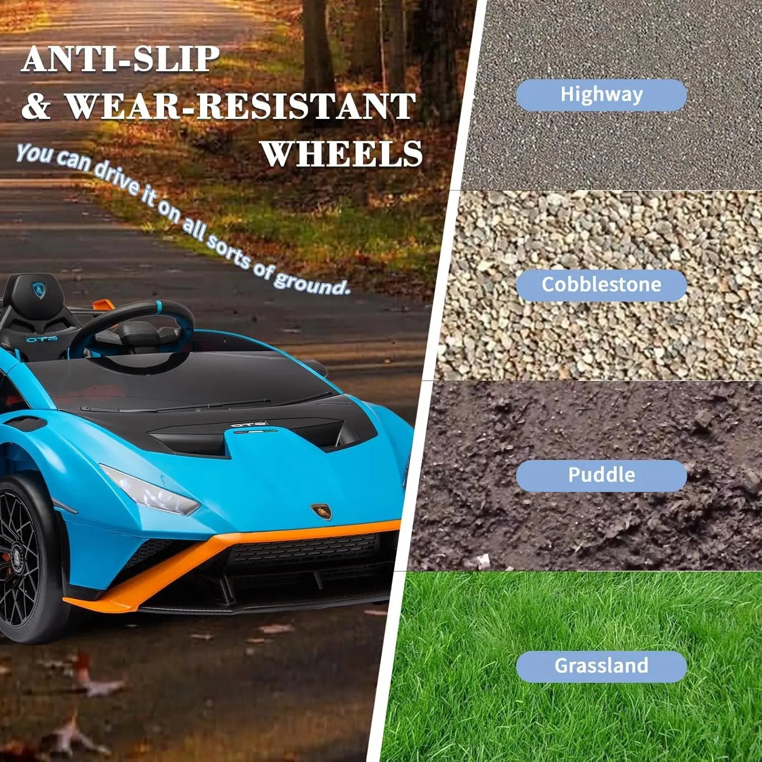 24V Kids Ride on Car Lamborghini Electric Car with 4 Wheels Sports Car