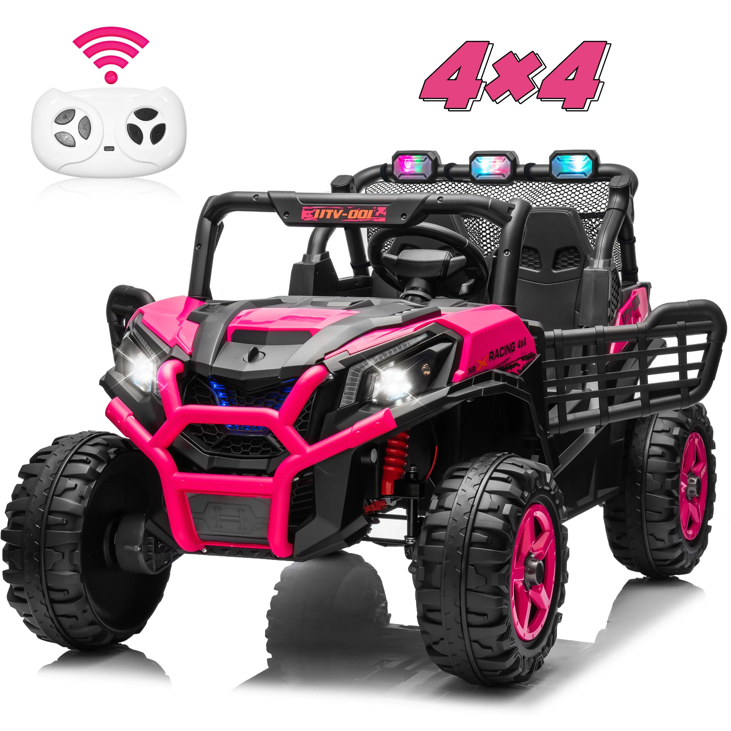 24V XL 2 Seater Ride on Toys Car for Girls, 2WD/4WD Switchable Off-Road UTV w/Long-Endurance Battery Power