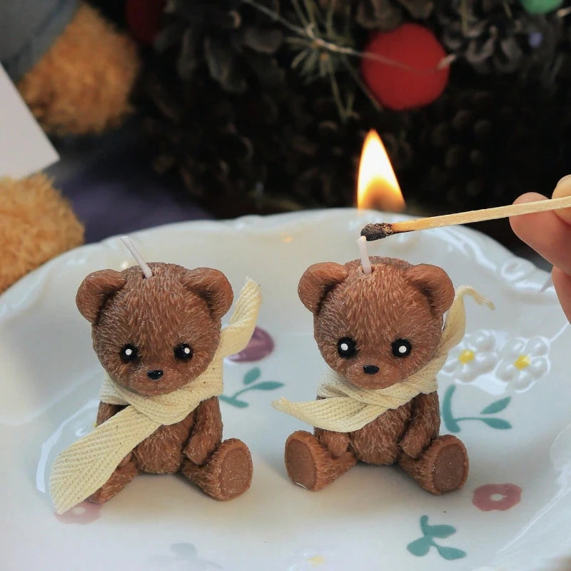 1/2pcs Scented Candle Teddy Bear Shape Fragrance