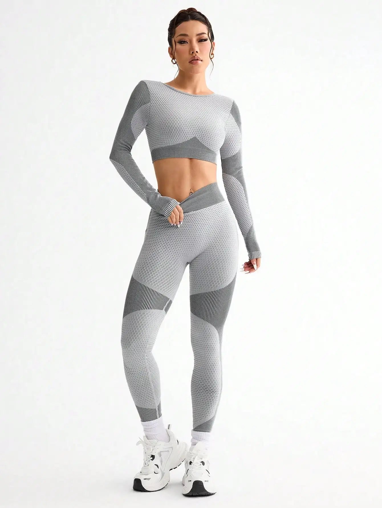 2pcs Hot-selling New Sports Tight Running Breathable Seamless Yoga Suit